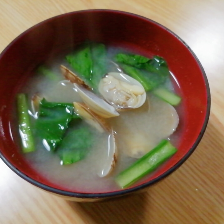 鉄分補給☆あさりと小松菜の味噌汁